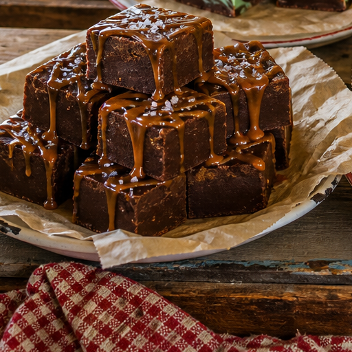 Chocolate fudge with salted caramel